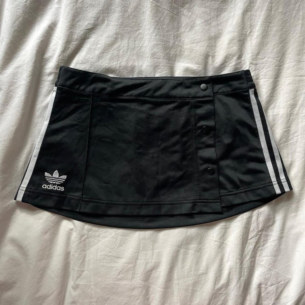 Adidas Black Mini Skirt with White Stripes